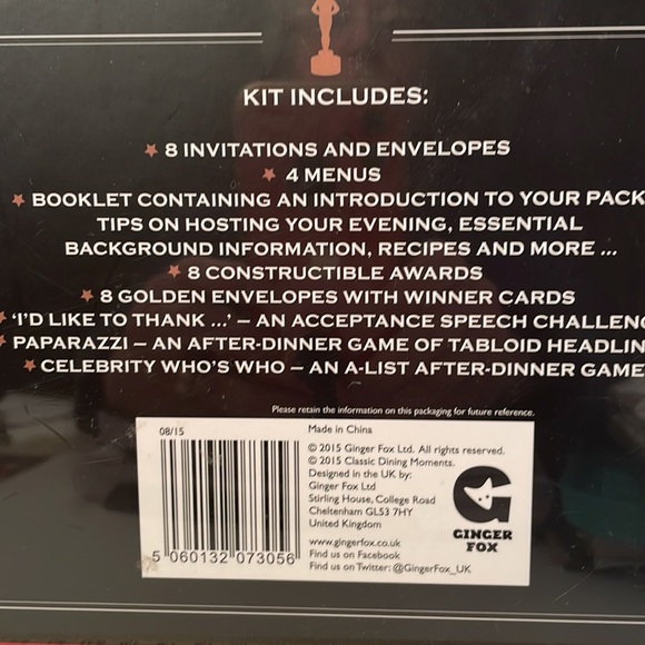 Night at the Awards dinner party games contests menu invites costume ideas etc - Picture 3 of 4